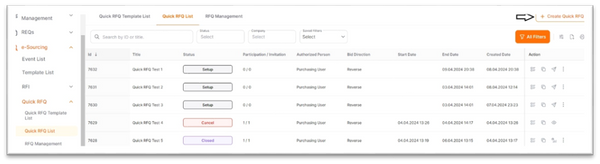 (Buyer) Create Quick RFQ